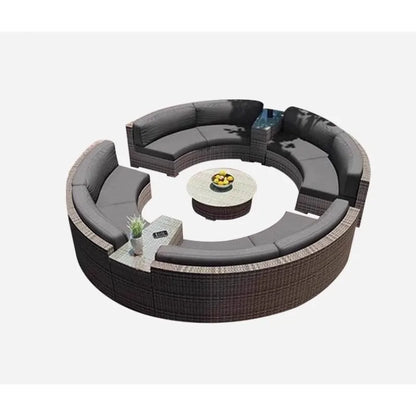 furniture sofa combination garden terrace leisure rattan circular courtyard outdoor open-air rattan chair for living room