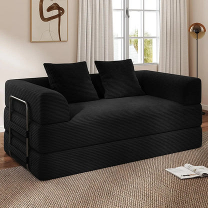 Cloud Boneless Convertible Floor Sofa Bed, 70" 4-in-1 Foldable Compressed Loveseat Lounge Sleeper 2 Seater Couches,, Customized
