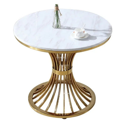 Nordic Minimalist Marble Coffee Tables Light Luxury Living Room Side Table Golden Iron Round Coffee Table Modern Home Furniture