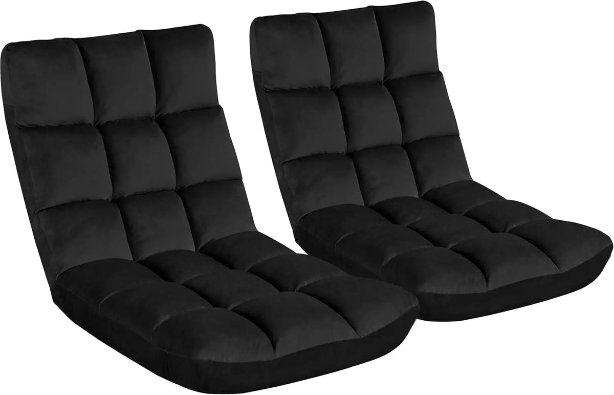 Folding Chair with Back Support, Padded Folding Gaming Sofa Chair with 14 Adjustable Backrest, Adults Couch Recliner