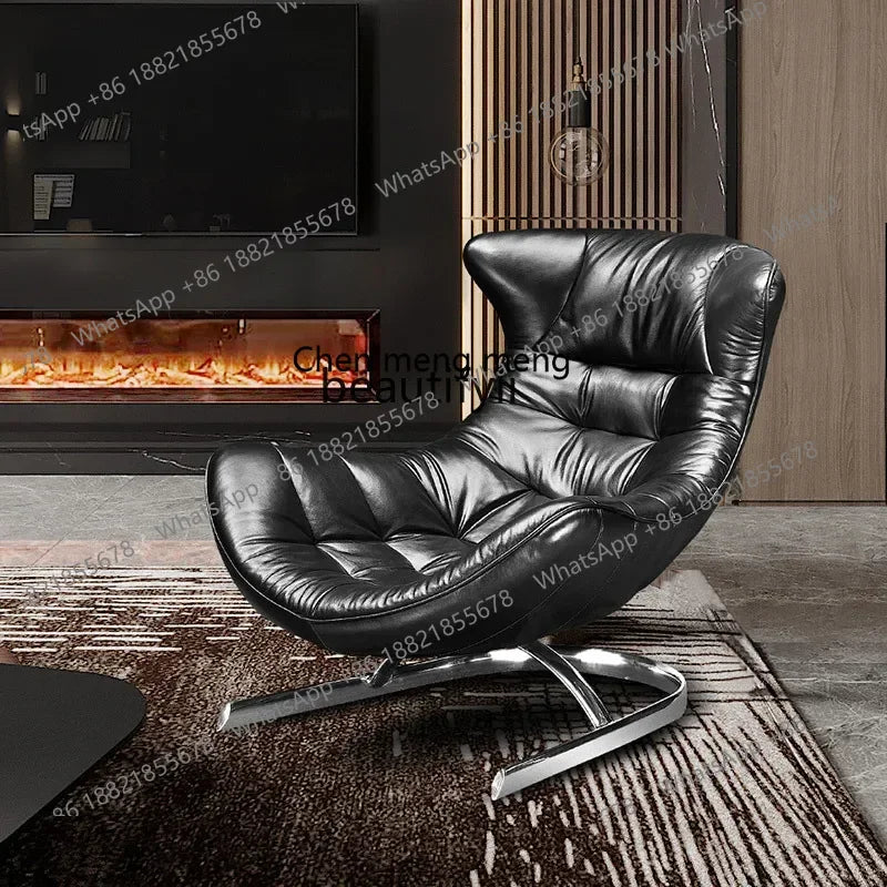 New style Italian Single Leather Sofa Chair Living Room Light Luxury Bedroom Modern Wingback Chair Leisure Chair Recliner ss 730