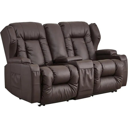 66 Manual Reclining Loveseat for RV with Storage, Cup Holders, and Pillows - Ideal for Compact Living Spaces