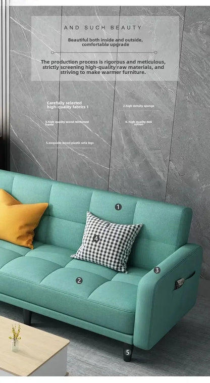 Sofa living room Small apartment rental room Folding sofa bed Single double bedroom Simple modern apartment Fabric sofa