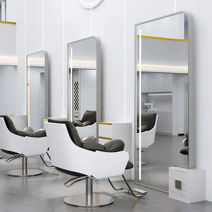 HJ Barber Shop Mirror Quick Cut Special Mirror Hair Salon Internet celebrity hair salon Full Lamp Mirror