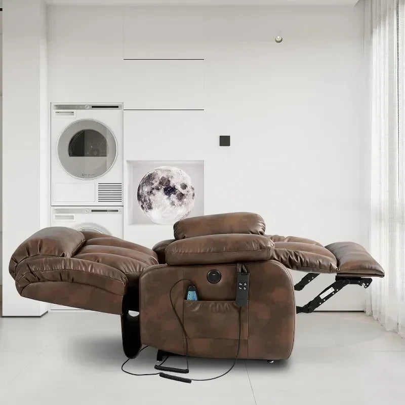 ZQ Dual Motor Sleeper Chair With Massage And Heating Functions Suitable For The Elderly Unlimited Electric Lift Chair, Flat Lyin