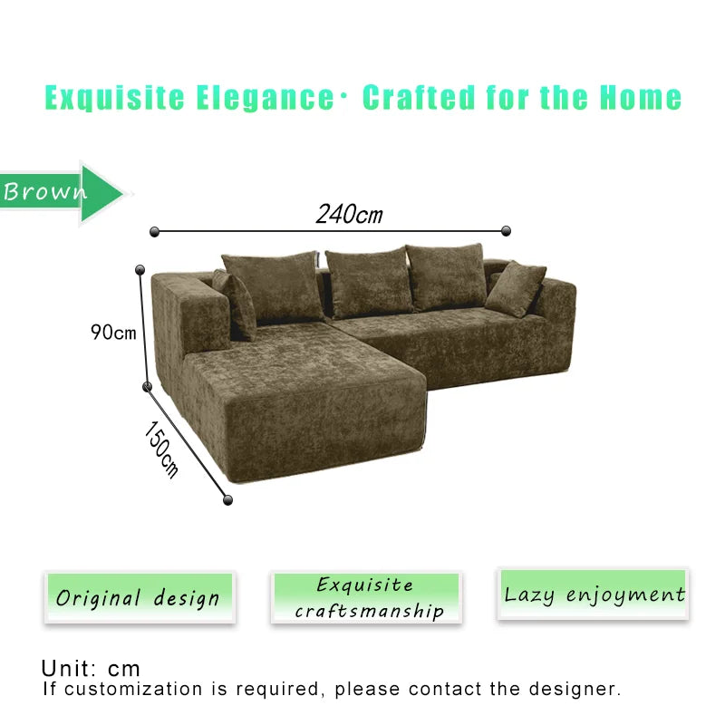 Foam Modular Vacuum Upholstery Reclining Chaise for Living Room Apartment Compact Fabric Sofa in Box Sponge Compressed Sofa Bed