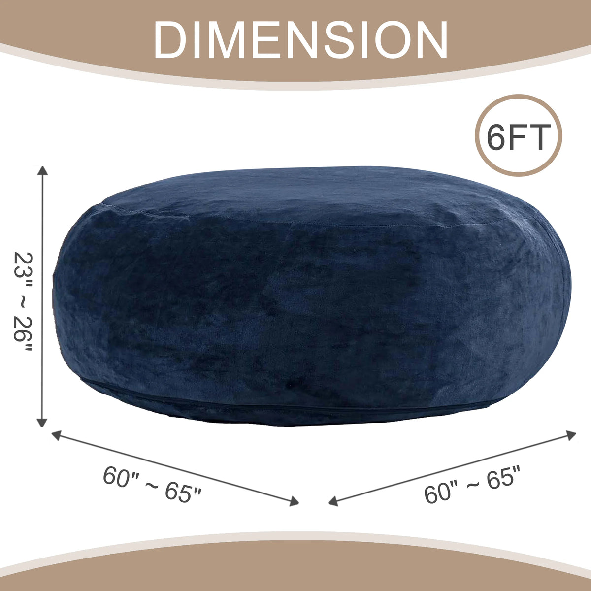 Bean Bag Chair for Adults,6FT Oversize Floor Bean Bags Offers Ample Space for Adults,Memory Foam Giant Bean Bags,Lounger Versati