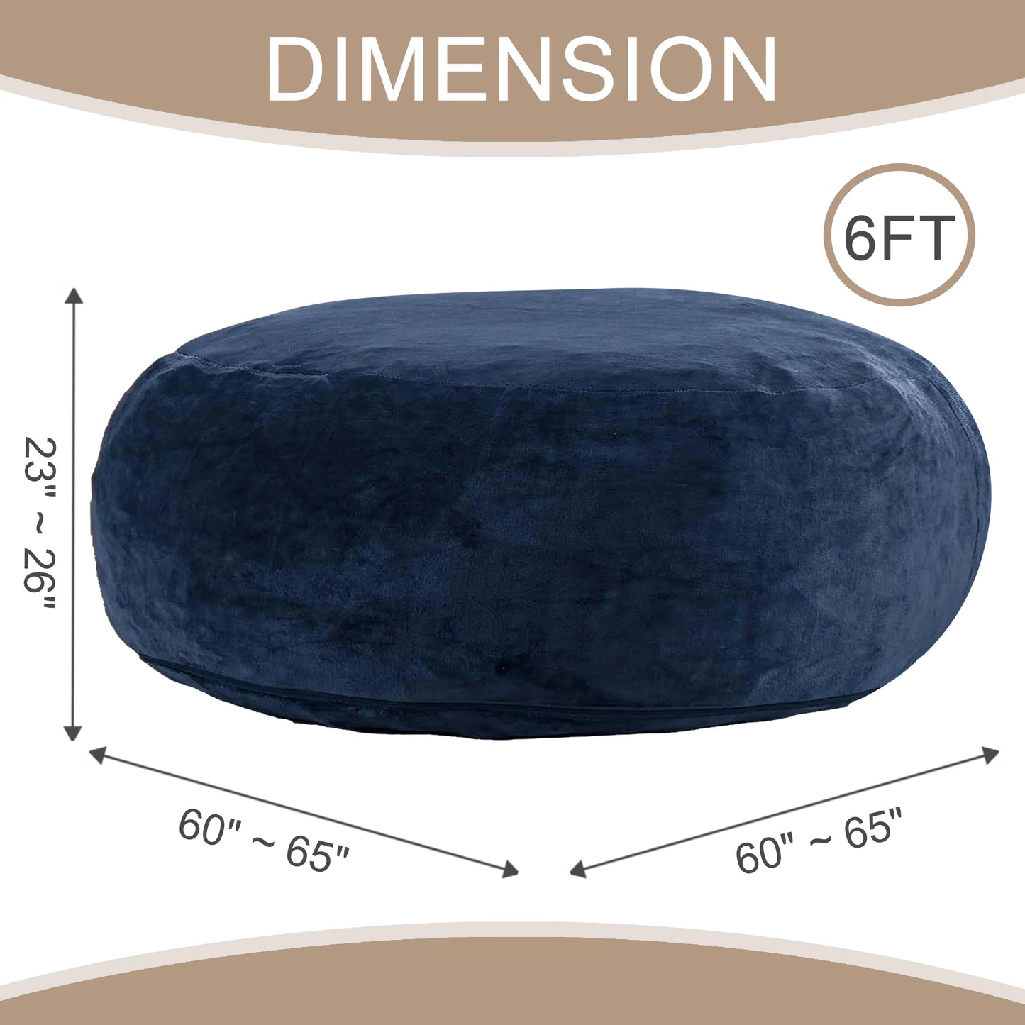 Bean Bag Chair for Adults,6FT Oversize Floor Bean Bags Offers Ample Space for Adults,Memory Foam Giant Bean Bags,Lounger Versati