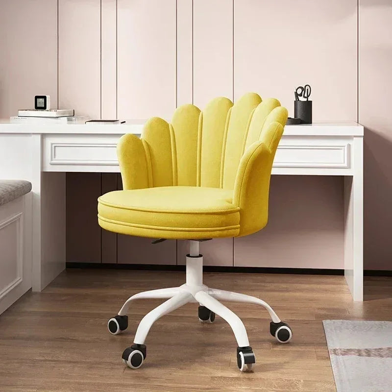 Nordic Fabric Petal Office Chairs For Student Study Desk Chair Creative Lift Backrest Computer Chair Home Bedroom Gaming Chairs