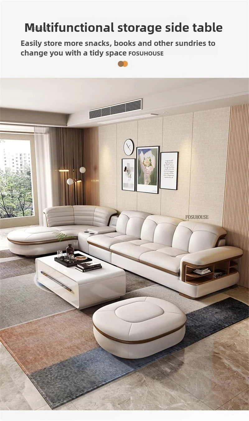 Design Artificial Leather Living Room Sofa Corner Combination Luxury Sofas Living Room Personality Home Furniture