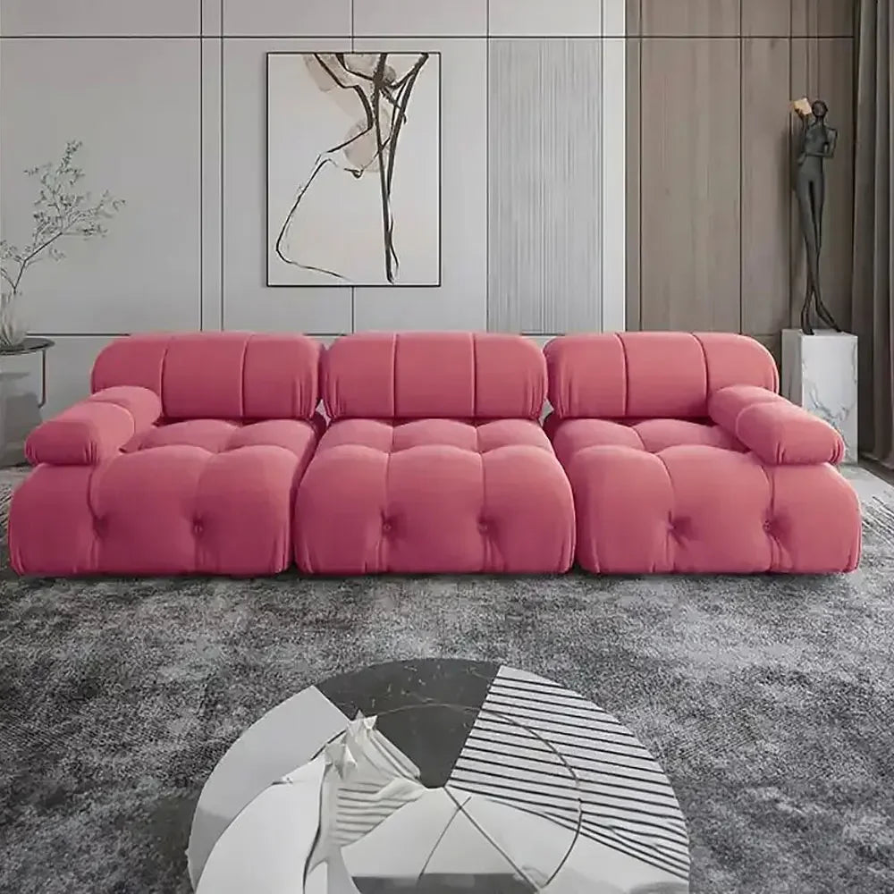 Luxury Sofa Living Room Furniture Curved Dresser Home Lounge Sofa Sets Italian Modern Fabric Velvet Sofa Set Furniture