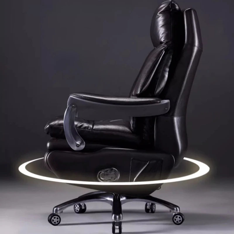 /Electric Leather Boss Chair Modern Design Comfortable Ergonomic Trendy Chair Swivel Arm Footrest Salon Silla Oficina Furniture