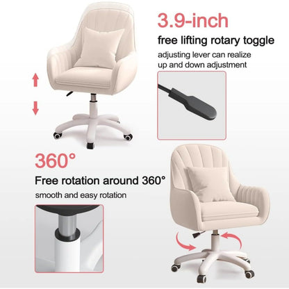Modern Velvet Swivel Office Chair with Adjustable Height and Ergonomic Design Elegant Velvet Office Chair with Swivel Base