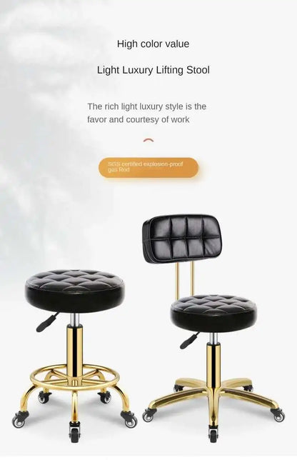 Luxury Rotating Barber Chair for Beauty Salon Modern Metal Movable Backrest Office Chairs Creative Salon Chair for Hair Salon
