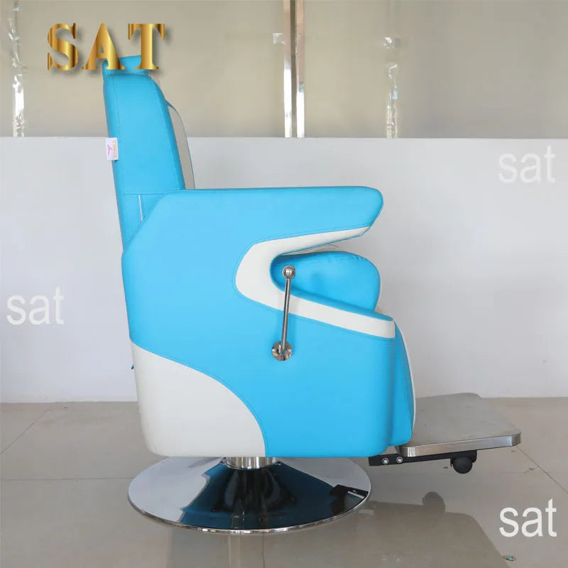%d Modern PU Leather & Metal Adjustable Height Reclining Barber Salon Chair with High-Density Foam Seat for Commercial Use-