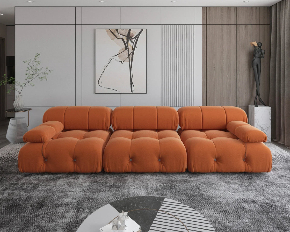 Nordic l shape Sectional sofa With Ottoman Modular Combination Velvet Modular Sofas Long Couch