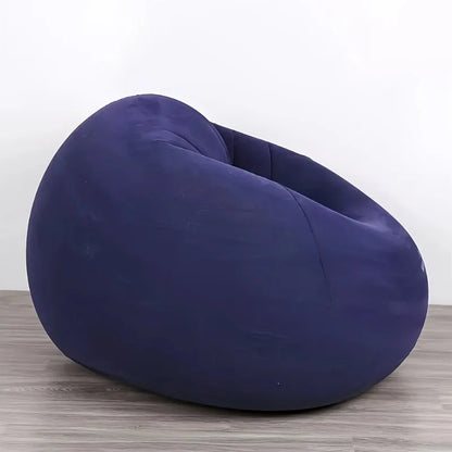 Inflatable Lazy Chair Portable Foldable Single Sofa with Soft Fleece No Assembly Indoor Outdoor Use