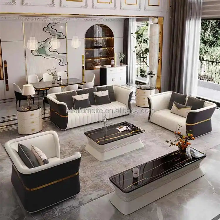 Light Luxury Leather Sofa Set Living Room Modern Sectionals Couch Lounge Custom Sofa Set Furniture for Home Living Room Sofa Set