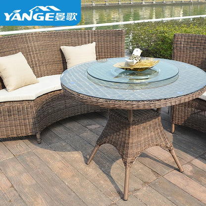 Outdoor rattan chair three-piece balcony leisure rattan table and chair creative rattan chair combination courtyard garden