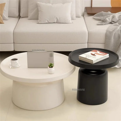 Modern Small Apartment Living Room Table Simple Iron Coffee Tables Creative Bedroom Bedside Table Round Tea Table Combination T