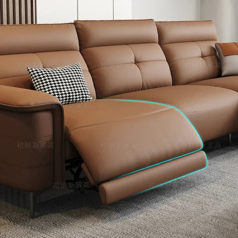 Vintage European Reclining Sofa Leather Office Designer Italiano Couch Adjustable Height Adults Sofa Inflavel Indoor Furniture