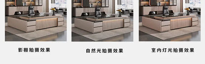 luxury Computer Office Desk Standing L Shaped Writing Boss Table Lift Up Table Gaming Sedentary Filing Cabinet Boss Furniture