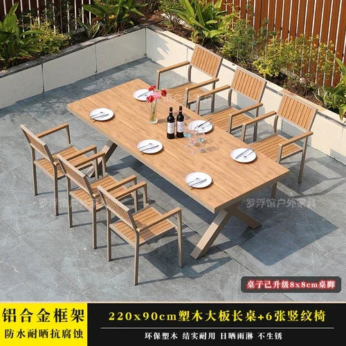 Courtyard table and chair outdoor balcony waterproof and sunscreen garden outdoor leisure table and chair combination