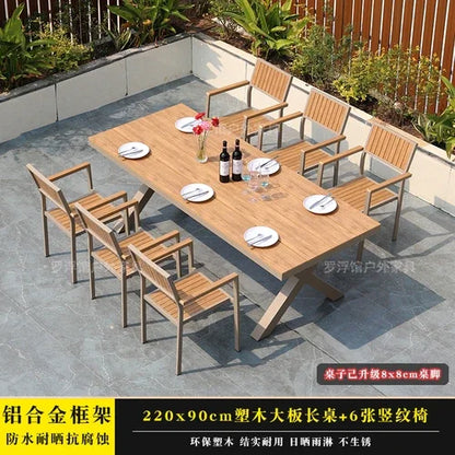 Courtyard table and chair outdoor balcony waterproof and sunscreen garden outdoor leisure table and chair combination