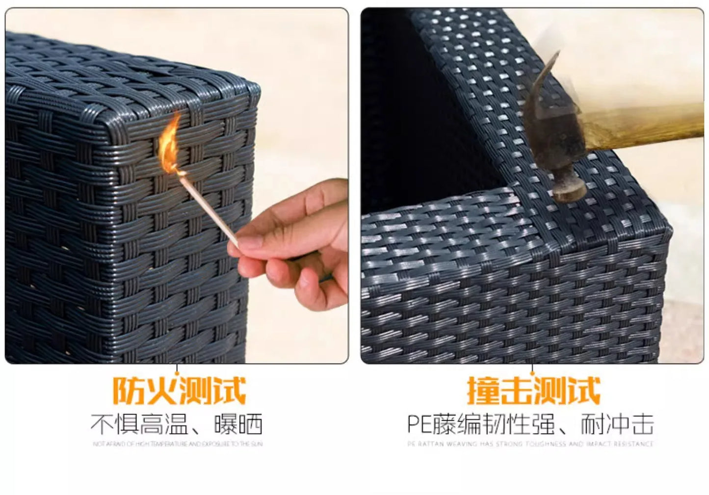 Outdoor rattan sofa combination courtyard terrace  waterproof sun protection outdoor garden rattan sofa furniture
