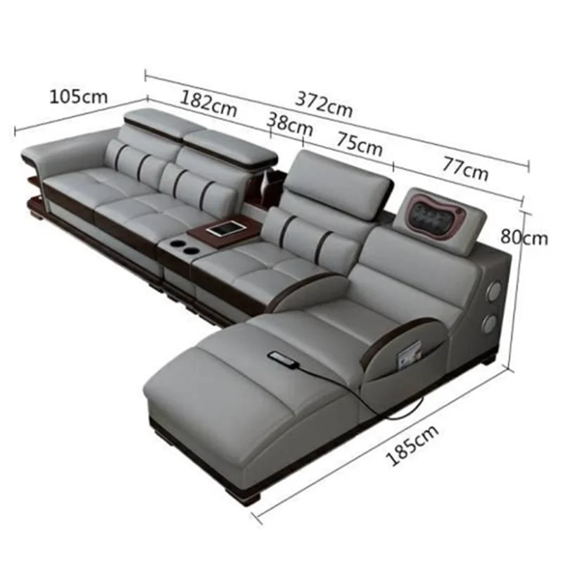 Multifunction Apartment Sofas Recliner Luxury Massage Comfortable Sofas Leather Electric Canape Salon De Luxe Home Furniture