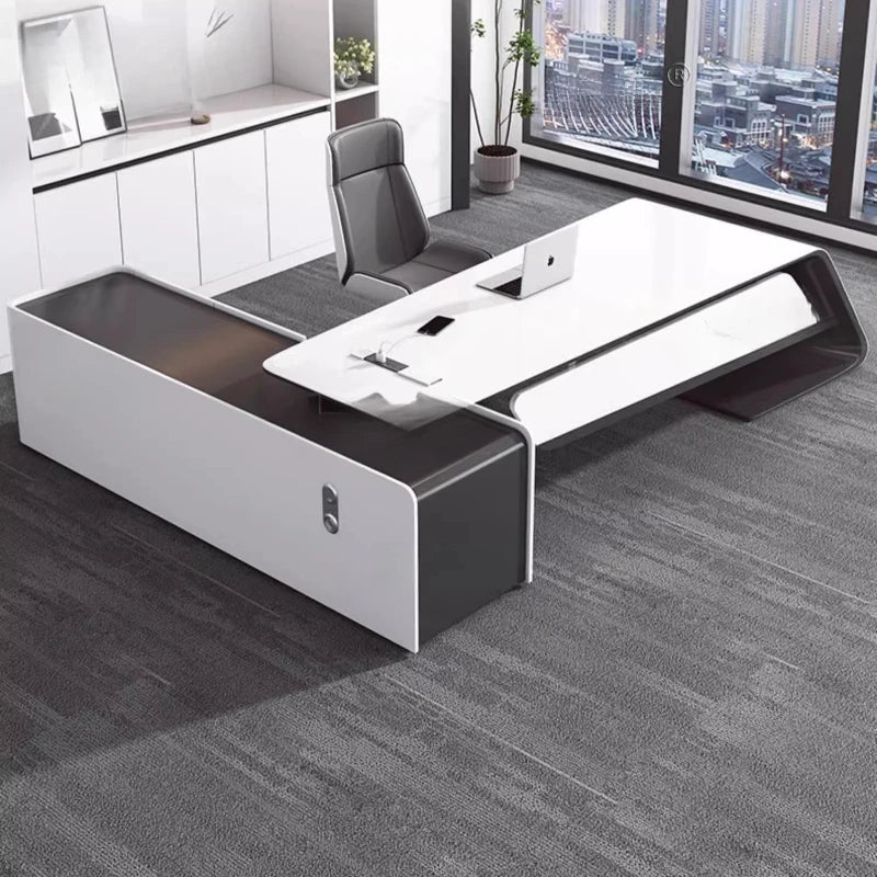 Asthetic Executive Luxury Desk Manager L Shaped Modern Designer Computer Table Organizer Workstation Escritorio Office Furniture