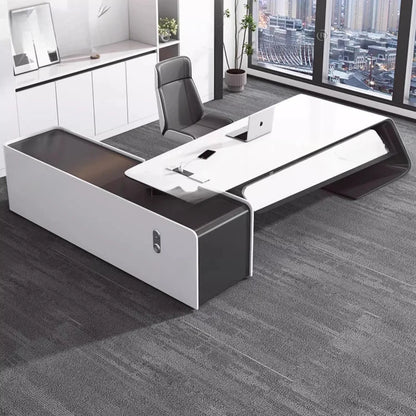 Asthetic Executive Luxury Desk Manager L Shaped Modern Designer Computer Table Organizer Workstation Escritorio Office Furniture