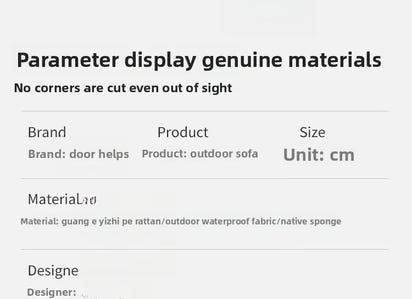 Outdoor sofa rattan chair combination courtyard leisure rattan with canopy outdoor garden terrace sun room balcony rattan sofa