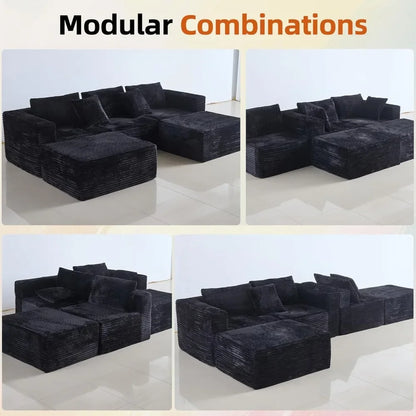 108'' Modular Cloud Sectional Sofa L-Shaped Deep Seat Couch with Right Chaise Living Room Boneless Couches for Comfortable