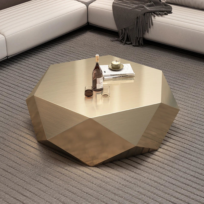 Gold diamond coffee table designer style high sense modern simplicity special-shaped light luxury living room home Italian minim