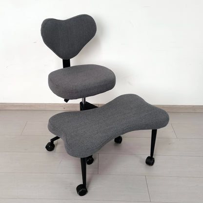 Cross Leg Chair - Meditation Chair with Wheels, ADHD Chair, Height Adjustable Seat, Adjustable Footstool