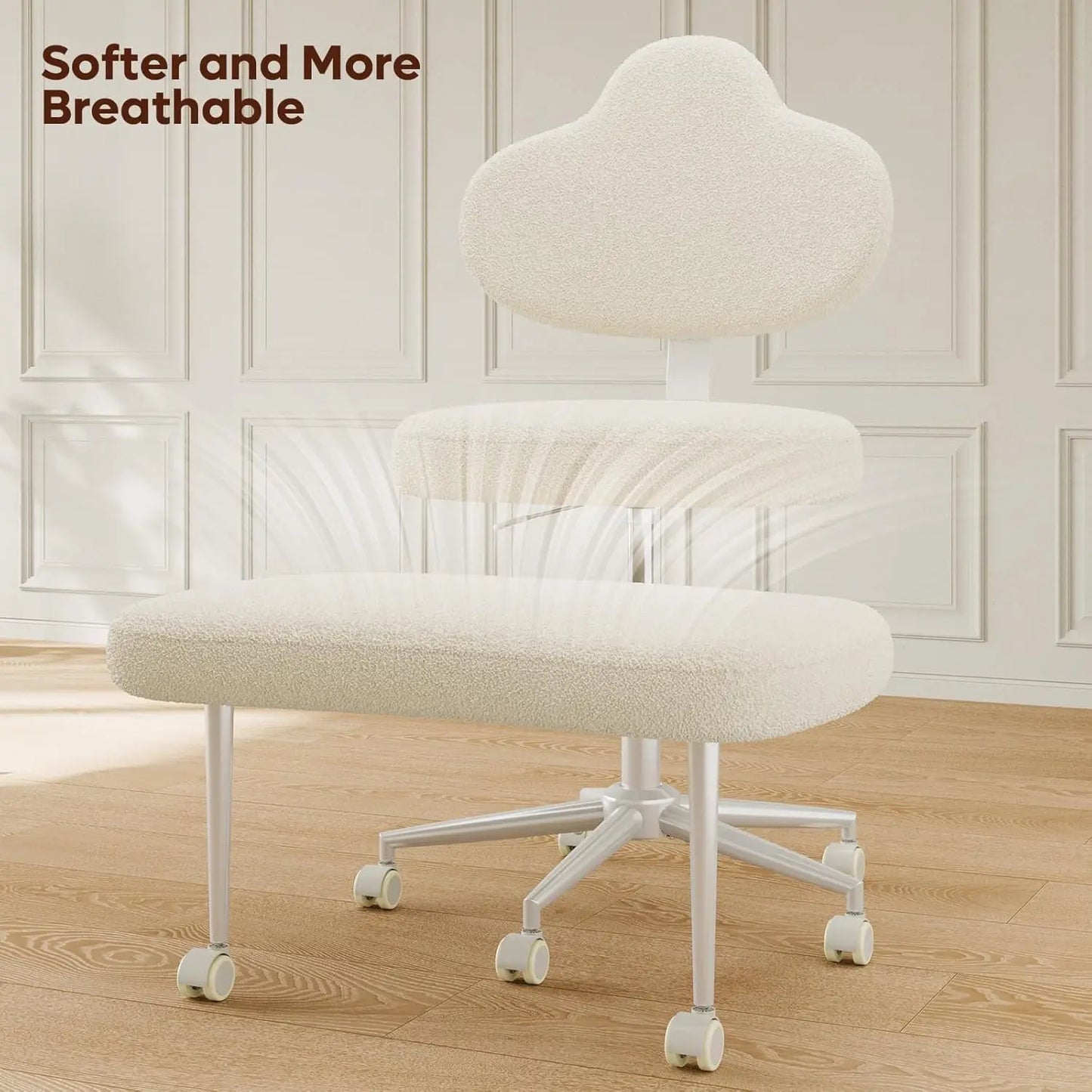 Cross Legged Office Chair with Wheels, Meditation Chair, ADHD Chair for Adults, Wider Height Adjustable Backrest and Seat