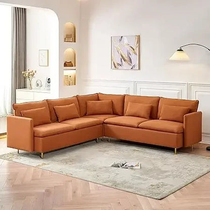 #For L-Shaped Modular Sectional Sofa, 3-Seater Comfy Cloud Couch with Ottoman/Chaise & 5 Pillows for Living Room Bedroom&