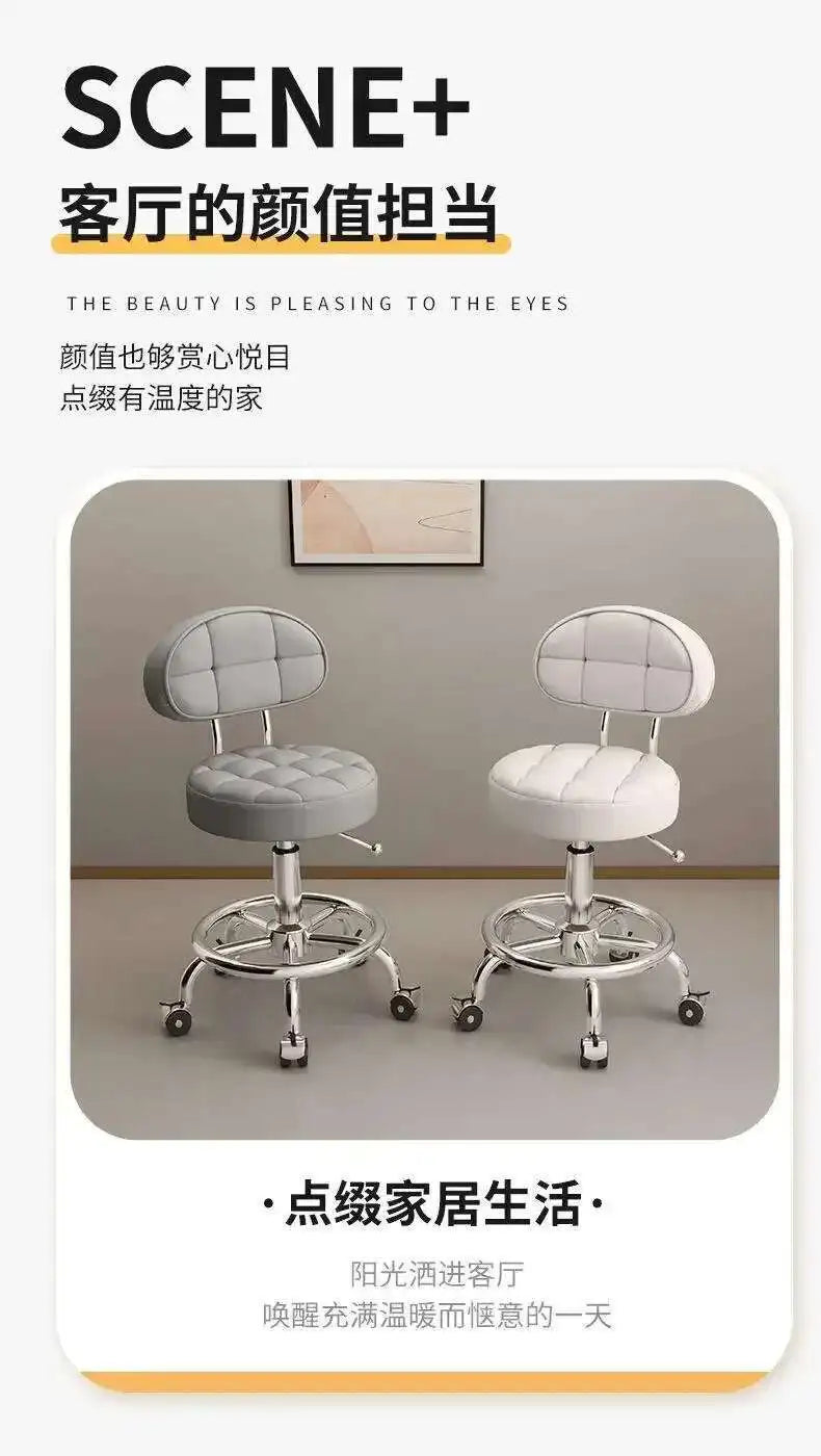 Aesthetic Hairdressing Chair Backrest Simple Rolling Rotating Barber Chair Portable Mocho Cadeira Barber Equipment MQ50BC