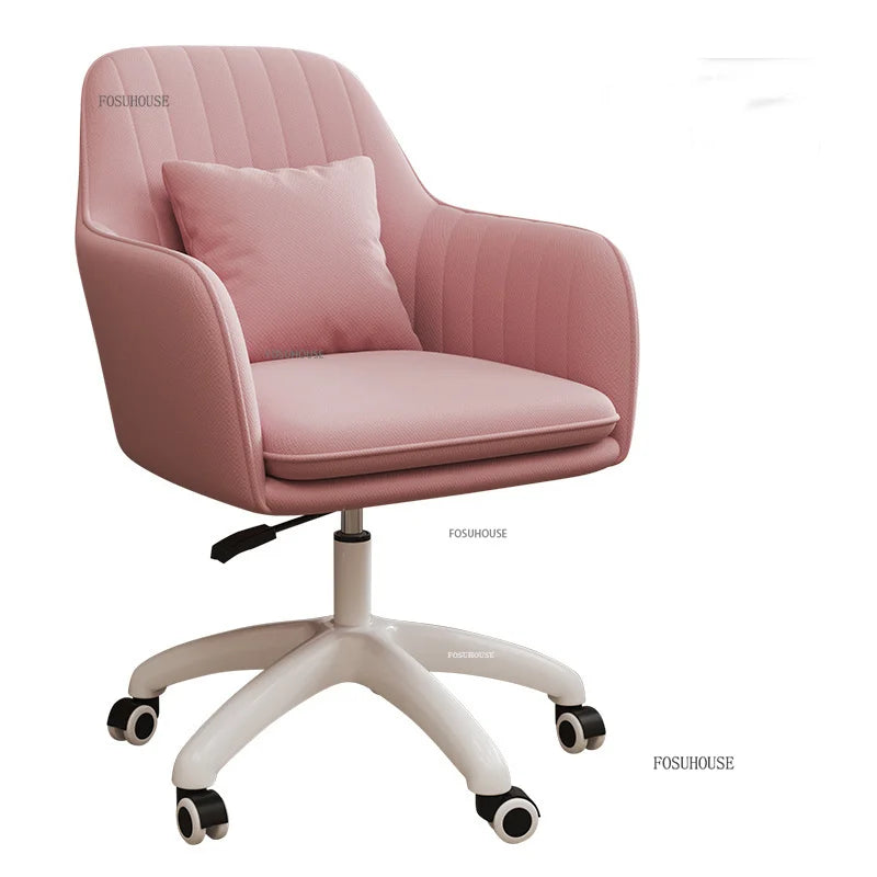 Comfortable Back Lift Swivel computer Chair for Office Furniture Leisure Creative pink gaming chair Modern pink Office Chairs Z