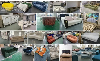 Modern simple straight corner cotton and linen round concubine modern living room sofa