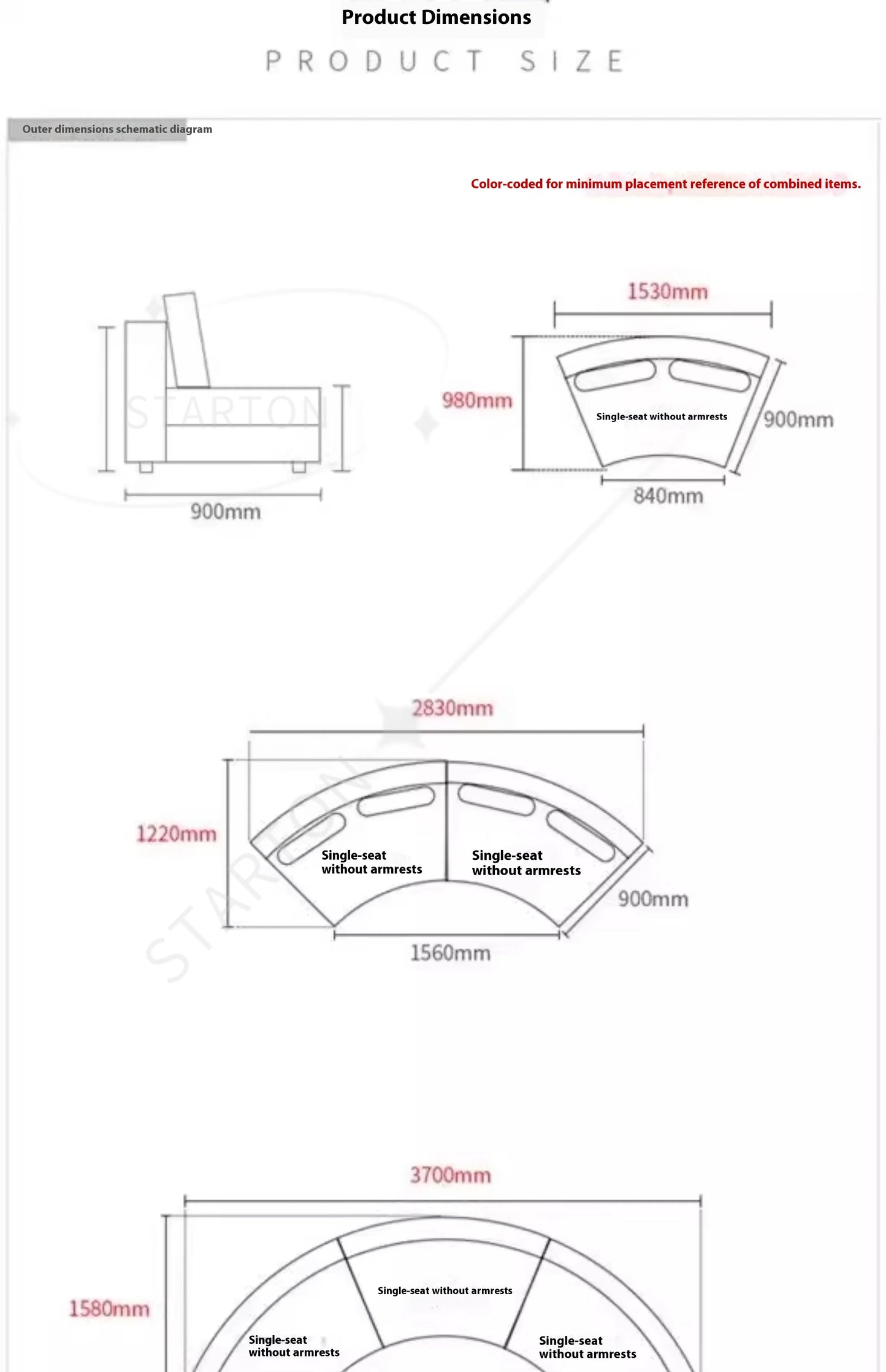 Designer Style Curved  Hotel Reception  Office Guests'  Modern Design  Foam Filling Sofa Hotel Application