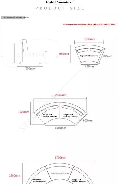 Designer Style Curved  Hotel Reception  Office Guests'  Modern Design  Foam Filling Sofa Hotel Application