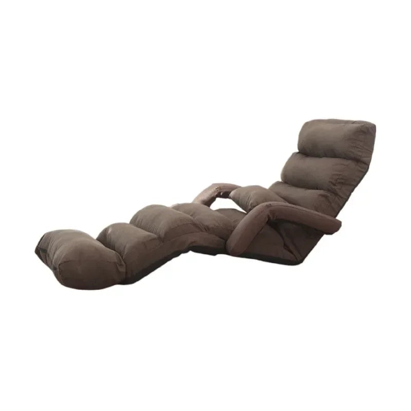Floor Foldable Fabric Upholstered Chaise Lounge Living Room Furniture Lazy Sofa Daybed Sleeper Lounger Chair Stylish Couch Beds