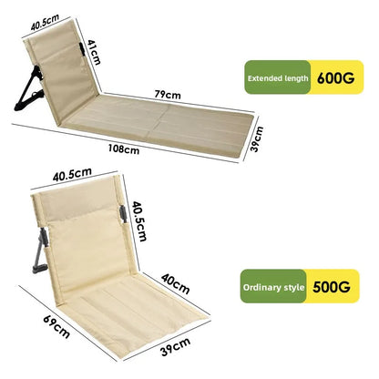 Outdoor Aluminum Alloy Support Pole Lawn Chair Camping Portable Lazy Cushion Extended Folding Backrest Grass Chair