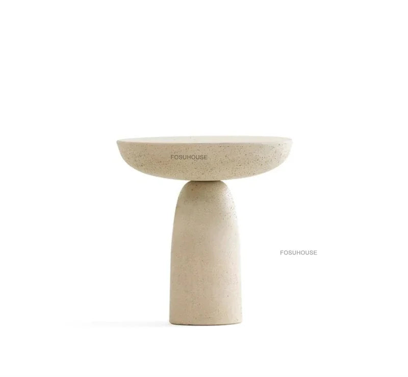 Small Apartment Stone Round Side Tables Wabi-sabi Style Cement Coffee Tables Designer Medieval Style Tea Table Home Furniture