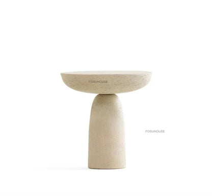 Small Apartment Stone Round Side Tables Wabi-sabi Style Cement Coffee Tables Designer Medieval Style Tea Table Home Furniture