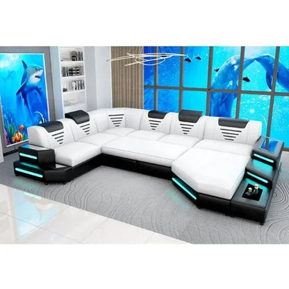 For Customizable Wholesale Leather Sofa Bed 7 Seater Sectional Couch Sofa Set Bed