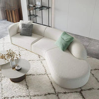 Luxury Modern Modular Berber Fleece Sofa Set Unique Minimalist Design Reclining for Hotel Living Room Wood Fabric Material
