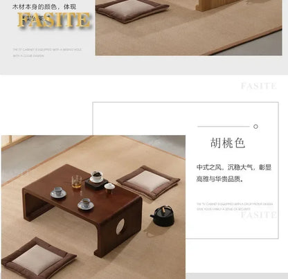 FashionJapanese Vintage Indoor Wood Furniture Asian Style Coffee Tea Living Room Low Table Rectangle 50*40cm Tatami